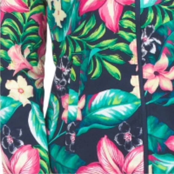 Tommy Bahama- Floral Long Sleeve Zip-up UPF 50 size Small - Picture 5 of 6